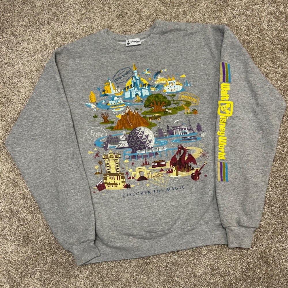 Disney Parks Discover The Magic Crewneck Sweatshirt Magic Kingdom Women Medium